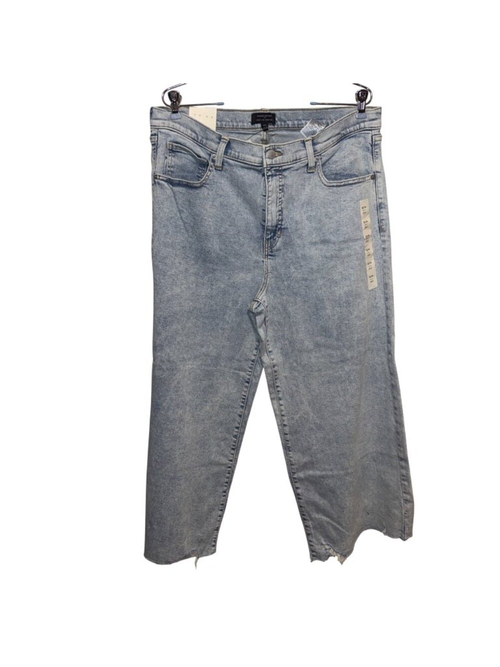 NWT Banana Republic Wide-Leg High-Rise Light Wash Jeans Raw Hem Size 33/16
